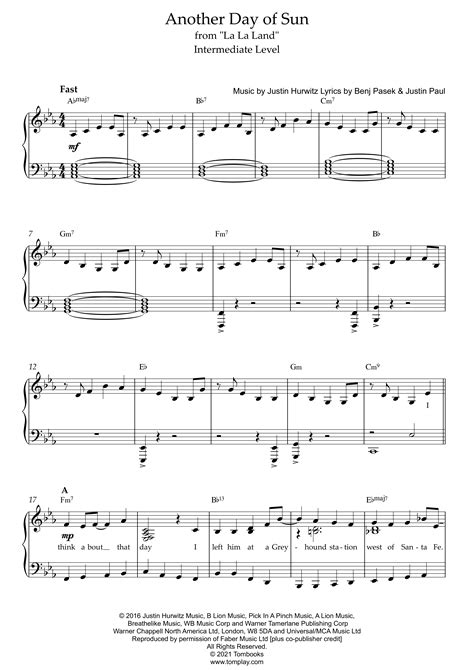 another day of sun piano|Another Day Of Sun (from La La Land) Piano .